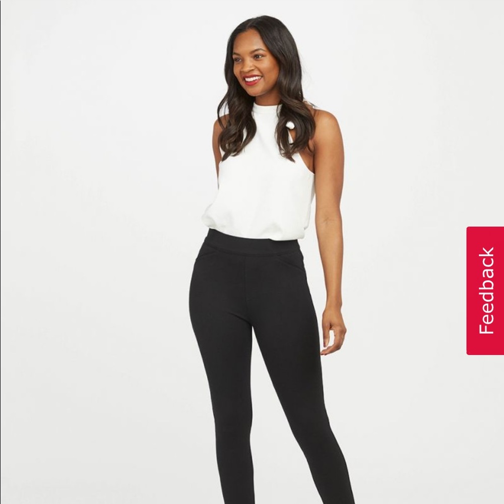 Spanx Black Pant, Ankle Backseam Skinny Size Large